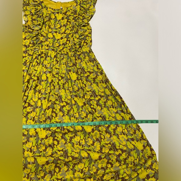 Anthropologie Ranna Gill Women’s S Yellow Floral Ruffle Lenore Maxi Dress - Picture 7 of 13